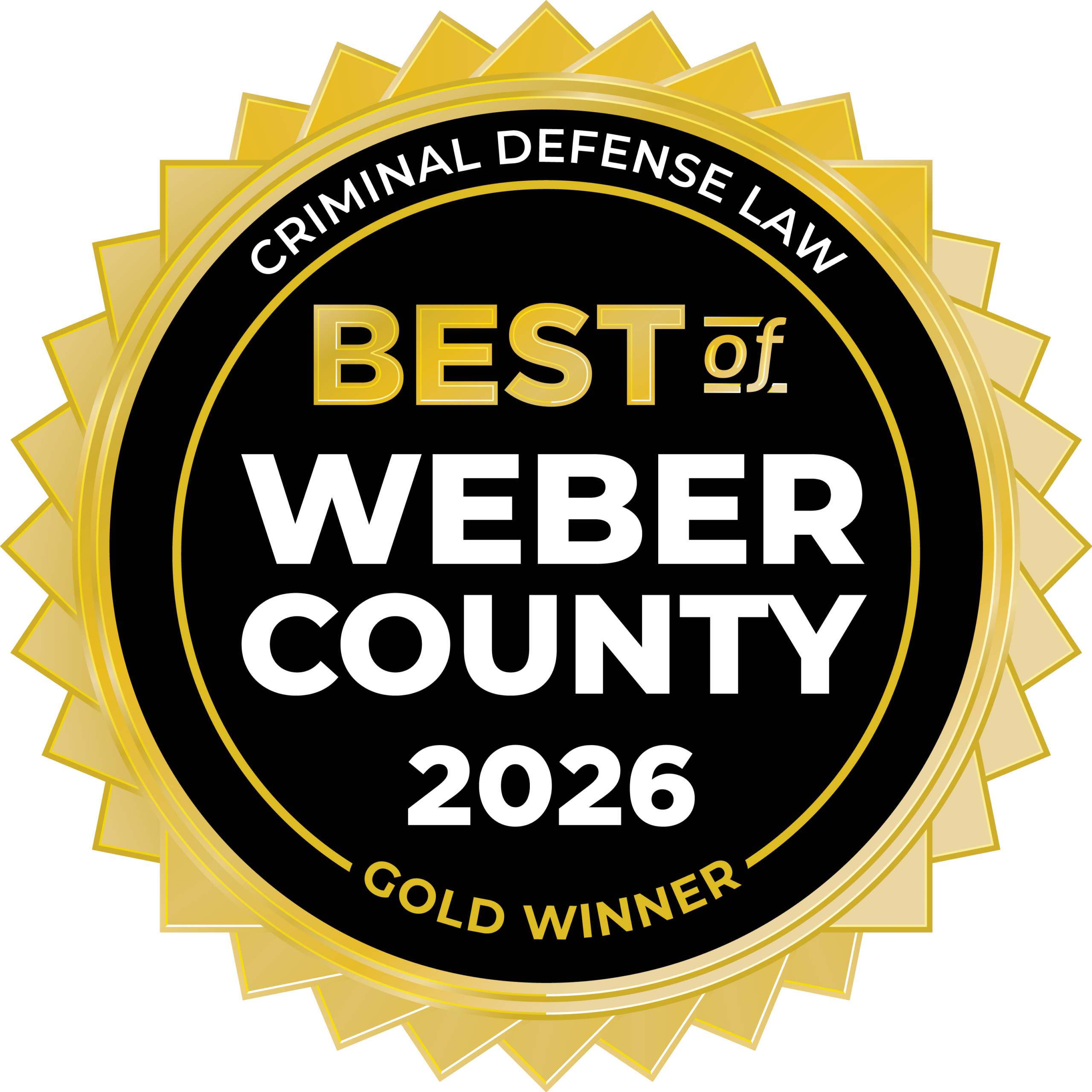 2026 Gold Winner Criminal Defense Law Best of Weber County Zachary C Holbrook PC